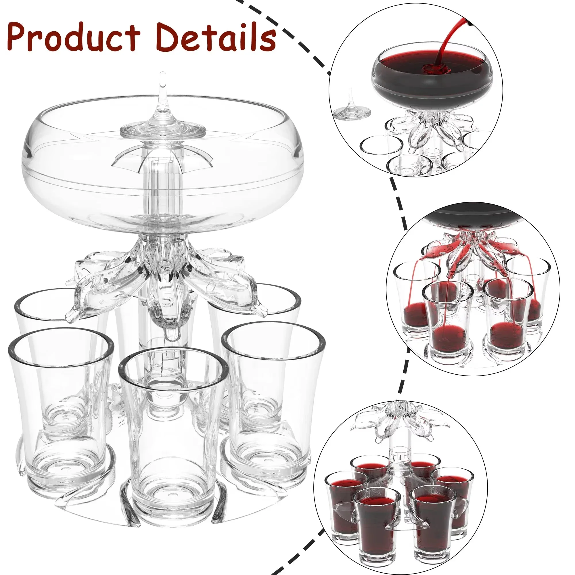 Shot Glass Holder 6 Cups Acryl - Party Games Using Cups 评论和价格