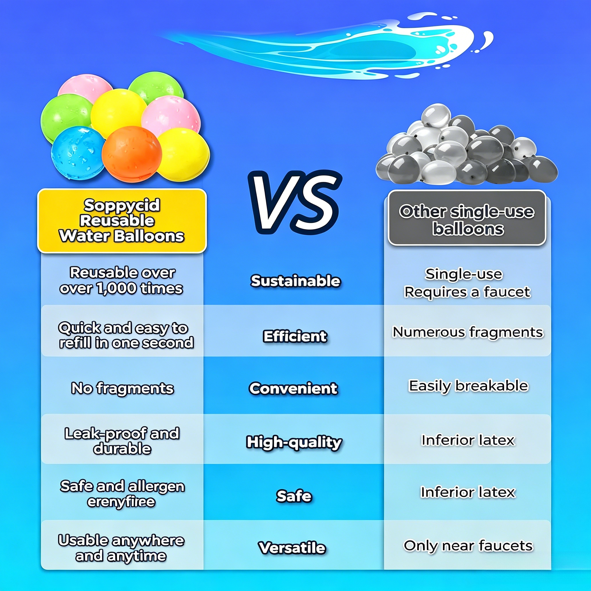 Reusable silicone water balloo - Party Games Using Balloons 评论和价格