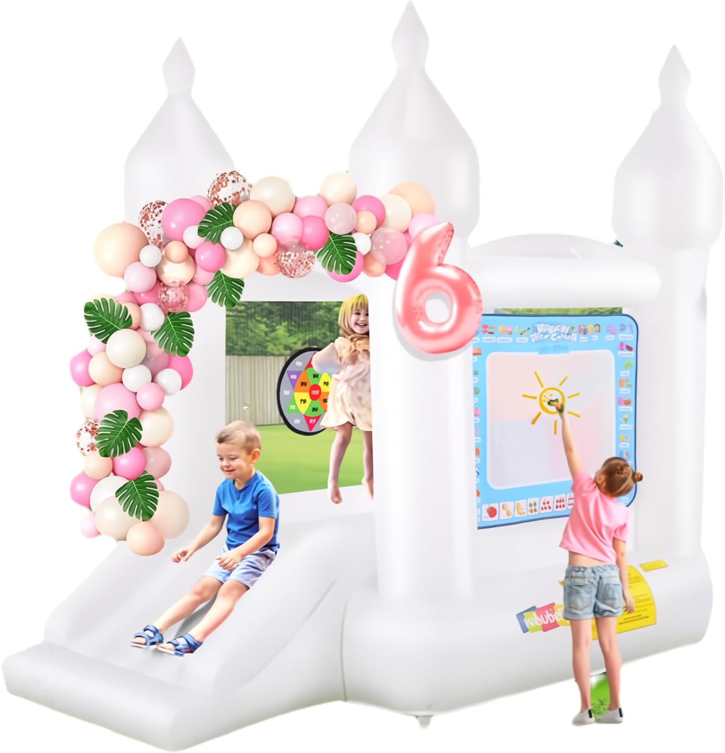 Inflatable Bounce House with S - Party Games Using Balloons 评论和价格