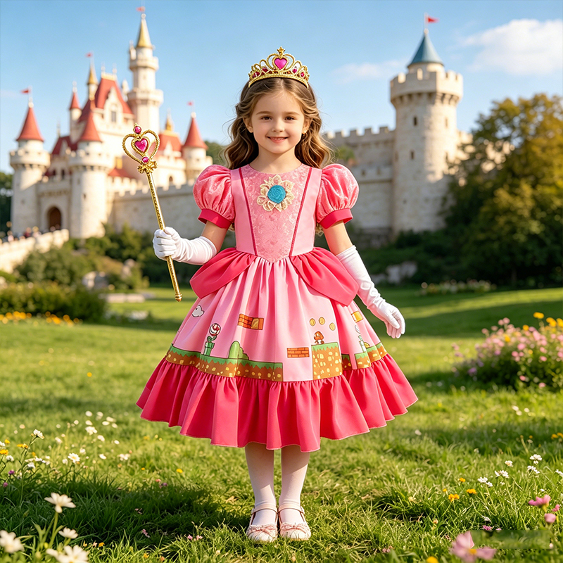 Princess Peach Costume Dress w - Party Games Summer 评论和价格