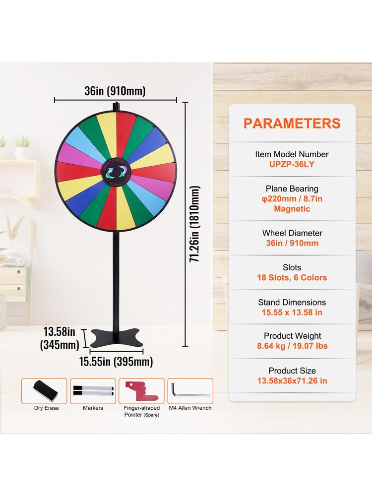 36 inch Spinning Prize Wheel,  - Party Games Spin The Wheel 评论和价格