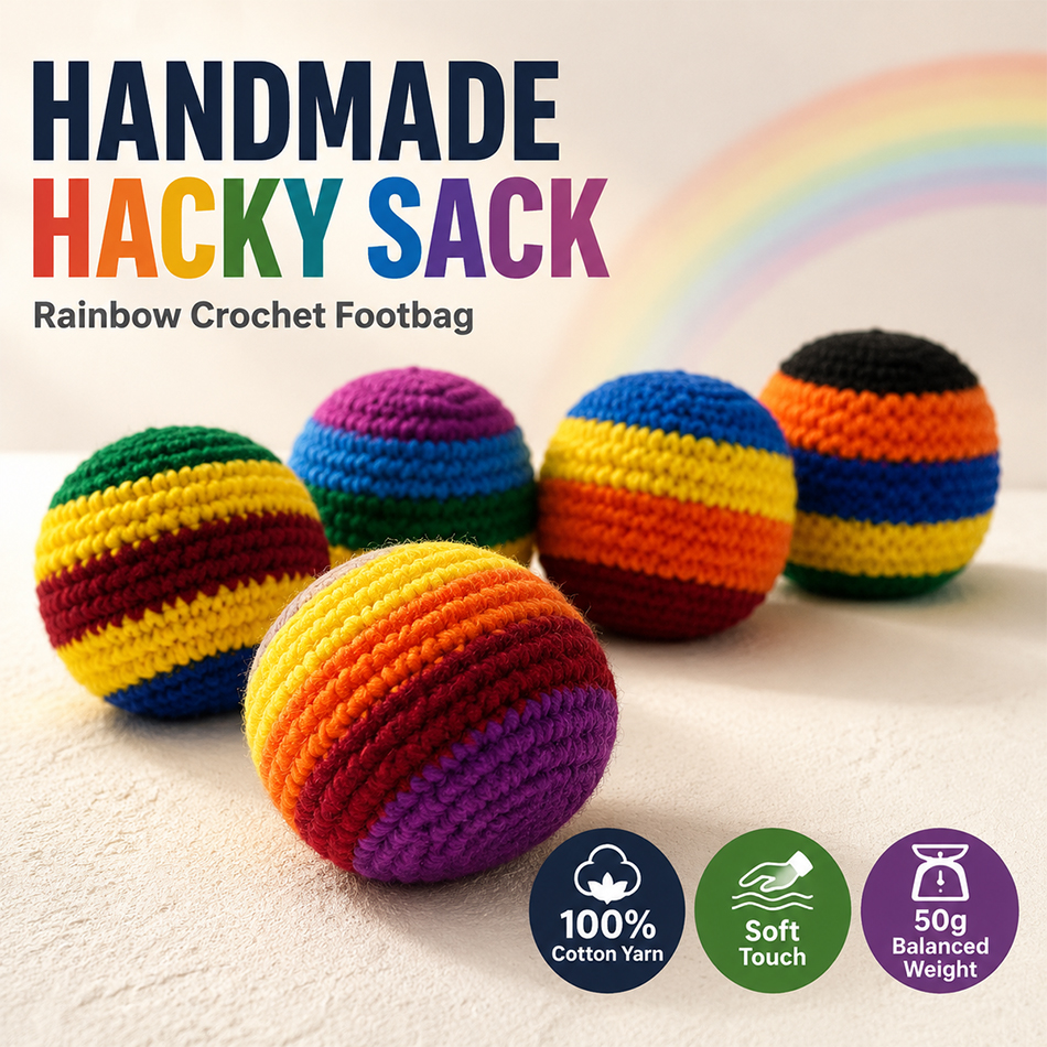 Hacky Sack Rainbow Striped Han - Party Games Group 评论和价格