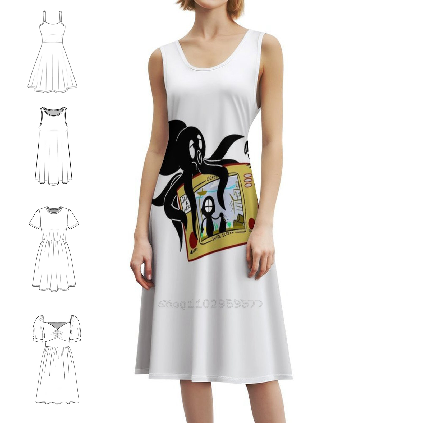 Octopus Vintage Bohemian Dress - Party Games Summer 评论和价格